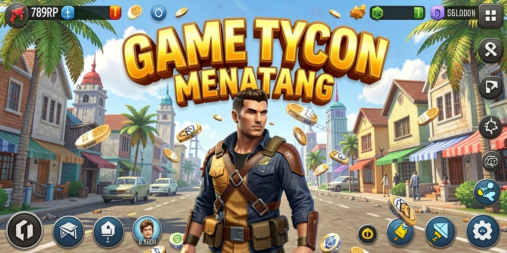 Screenshot gameplay 789RP yang menunjukkan suasana bisnis yang dinamis.