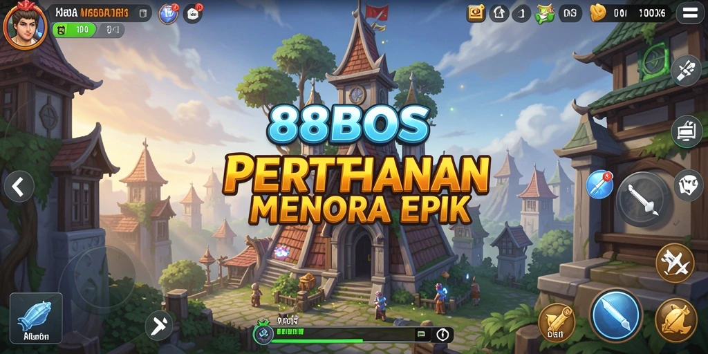 Gameplay menegangkan dan seru di 88BOS Tower Defense.