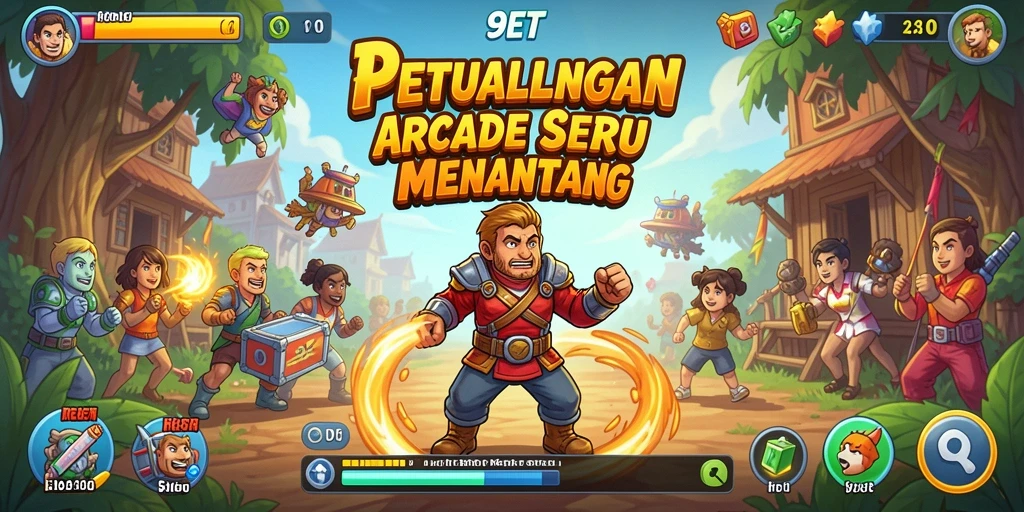 Tampilan gameplay seru di 9ET dengan rintangan menantang.