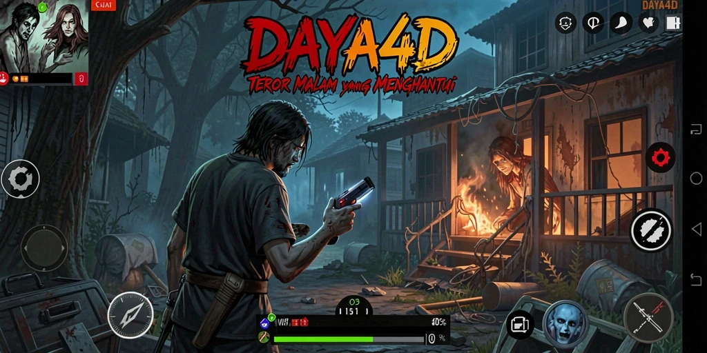 Tangkapan layar menunjukkan suasana mencekam dari game DAYA4D.