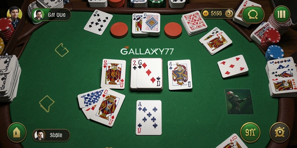 Tampilan menarik dari gameplay Gaple di GALAXY77.