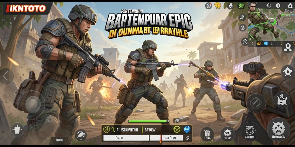 Tampilan epic gameplay dalam pertempuran Battle Royale IKNTOTO.