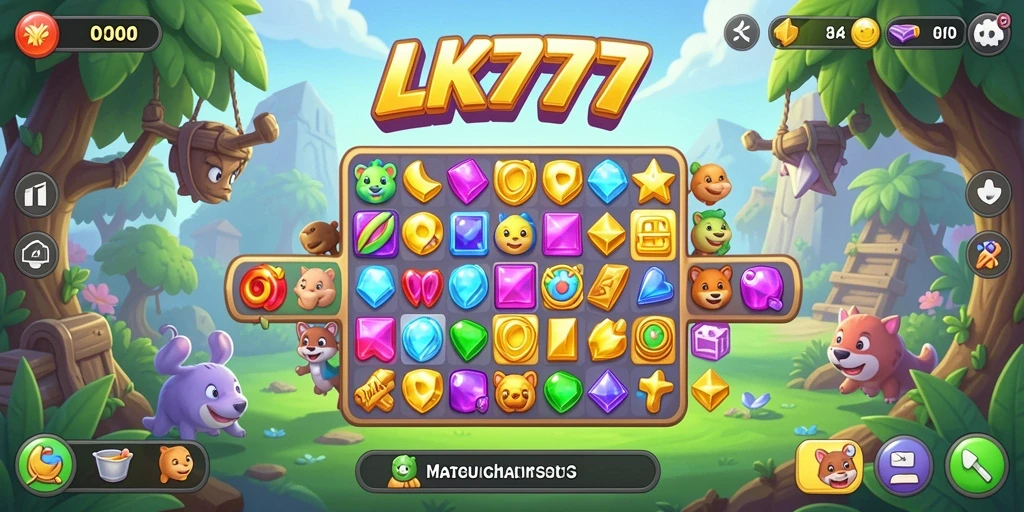 Screenshot gameplay LK777 menampilkan objek yang sedang dicocokkan.