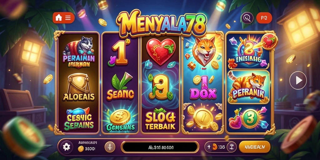 Tampilan menarik dari gameplay slot MENYALA78 yang mendebarkan.