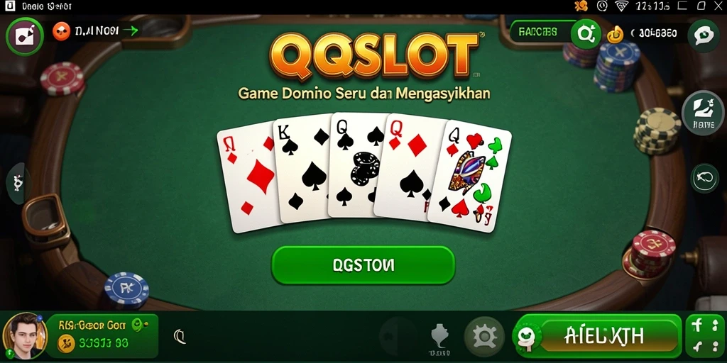 Screenshot gameplay QQSLOT menampilkan suasana seru permainan Domino.