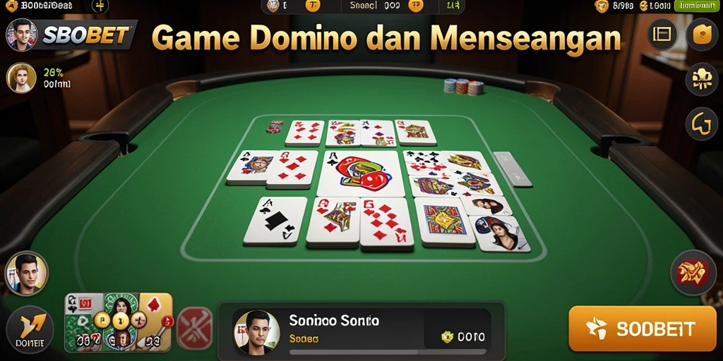 Tampilan gameplay SBOBET yang menarik saat bermain Domino.