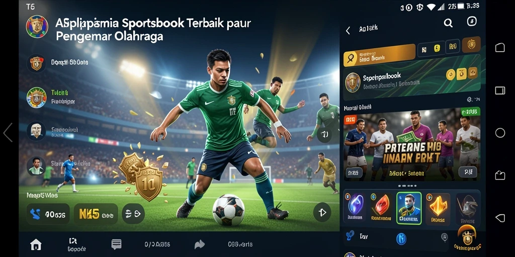 Tampilan menarik dari aplikasi T6 saat melakukan taruhan olahraga.