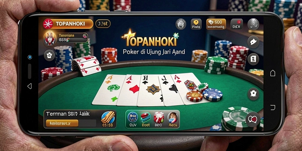 Gameplay seru TOPANHOKI yang menghadirkan atmosfer Poker yang autentik.