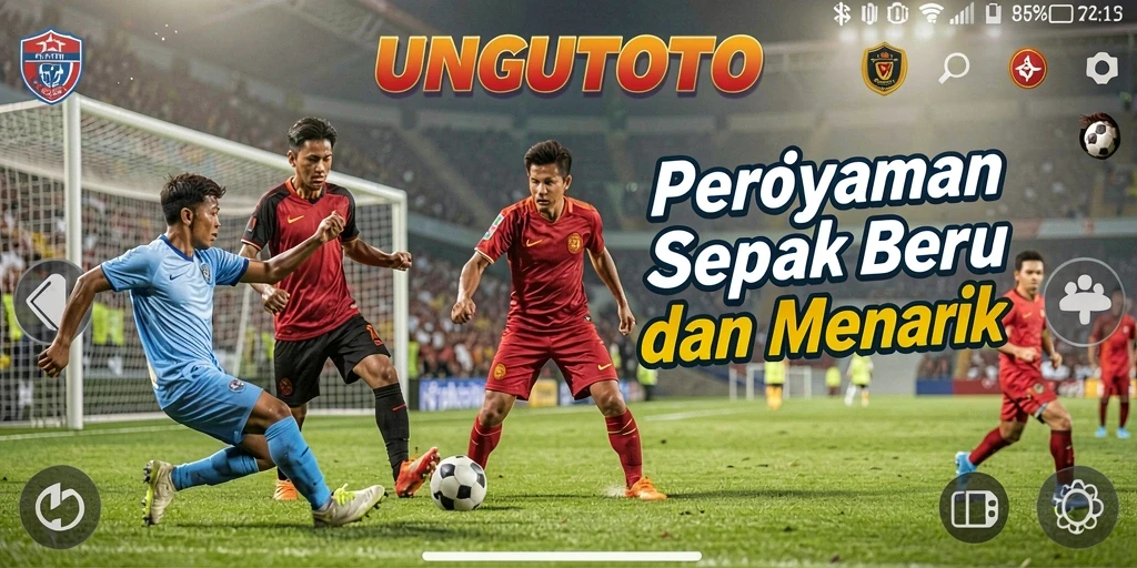 Screenshot gameplay <strong>UNGUTOTO</strong> menampilkan aksi seru dalam pertandingan sepak bola.